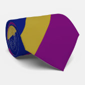 Cravate dorée violette et rayée bleue (Roulé)