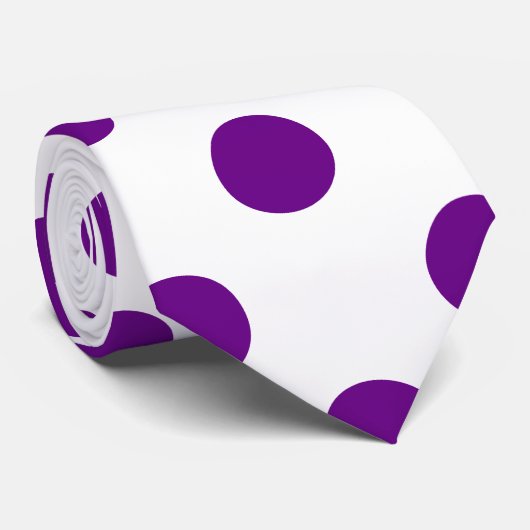 Cravate DOTS - DARK PURPLE (un point de polka) ~ (Roulé)