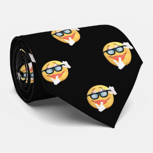 Cravate Dots d'or modernes, Visage Emoji