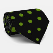 Cravate Dots Techno Avocado Noir moderne (Roulé)