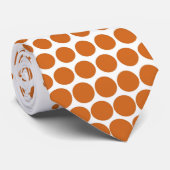 Cravate Dots Techno Orange Blanc Moderne (Roulé)