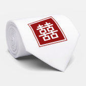 Cravate Double Bonheur Mariage chinois Oriental Zen Cravat (Roulé)