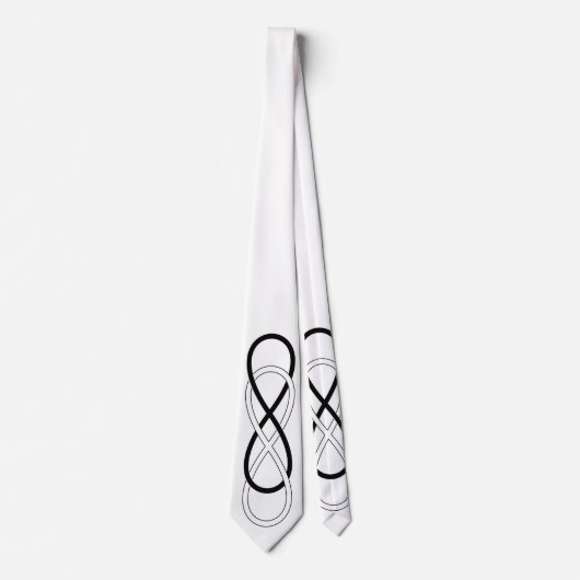 Cravate Double infini de symbole - noir et blanc (Devant)