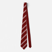 Cravate Double Rayure Marron & Blanc (Devant)