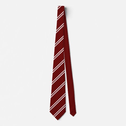 Cravate Double Rayure Marron & Blanc (Devant)