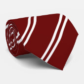 Cravate Double Rayure Marron & Blanc (Roulé)