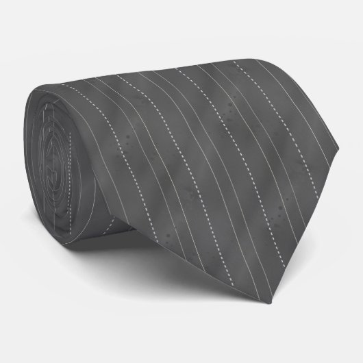 Cravate Double rayures | Gris foncé (Roulé)
