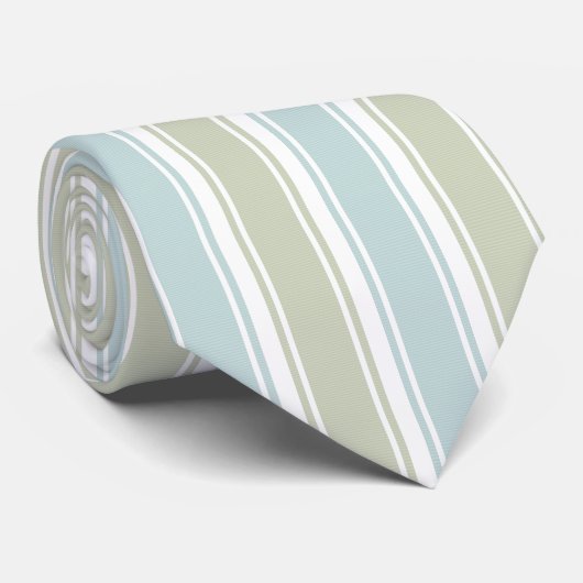 Cravate Double Striped Seafoam & Blue (Roulé)