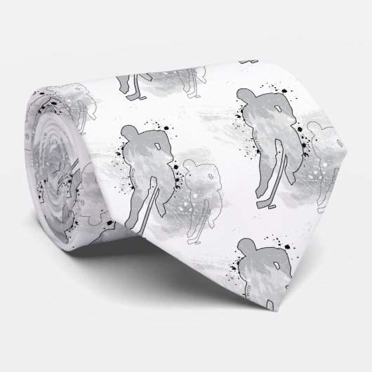 Cravate Double vision masculine Hockey Grey (Roulé)