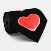 Cravate douce coeur noir (Roulé)