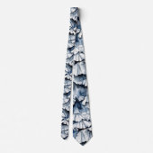Cravate Douces Dentelles Bleu Denim Aquarelle (Dos)
