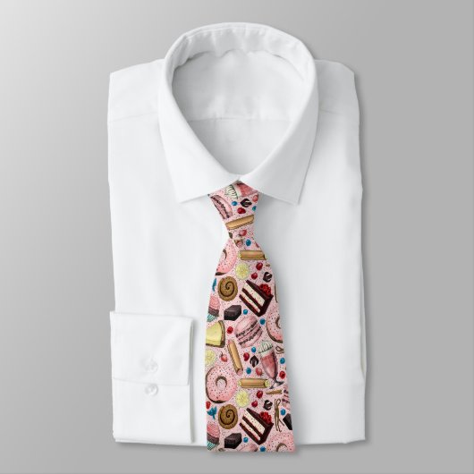 Cravate Douceurs sur rose (Attaché)