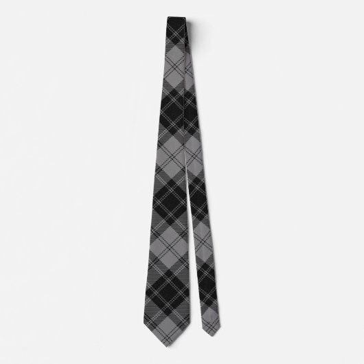 Cravate Douglas Grey Taraid Plaid Black Grey (Devant)