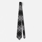 Cravate Douglas Tartan Gris Noir Plaid (Devant)