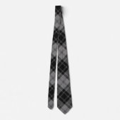 Cravate Douglas Tartan Gris Noir Plaid (Dos)
