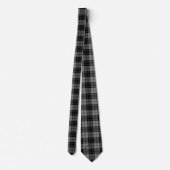 Cravate Douglas tartan noir gris plaid (Dos)