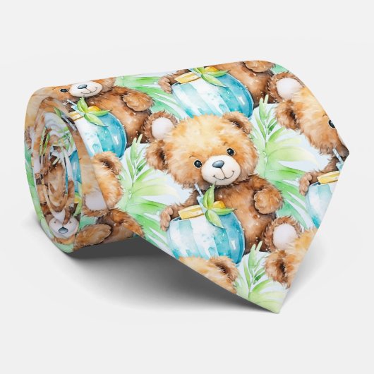 Cravate d'ours bleu Teddy (Roulé)