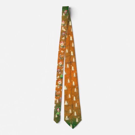 Cravate Doux moche animaux Cool orange vert (Dos)
