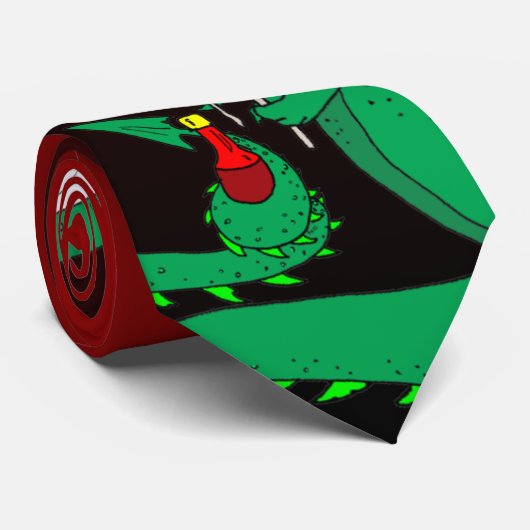 Cravate Dragon affamé (Roulé)