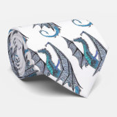 Cravate dragon bleu, dragon bleu, dragon bleu, DR bleue… (Roulé)