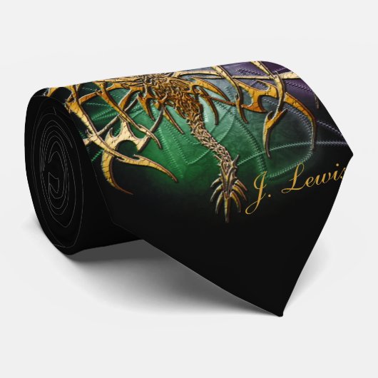 Cravate Dragon bronzé (Roulé)