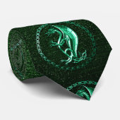 Cravate Dragon celtique vert (Roulé)