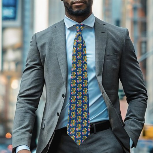 Cravate Dragon chinois vert Koi