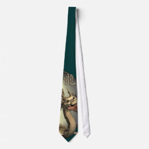 Cravate Dragon chinois vintage