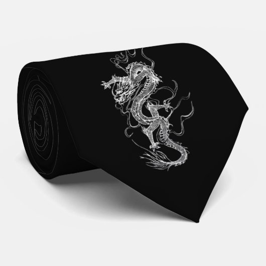 Cravate Dragon dansant (Roulé)