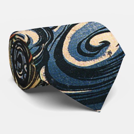 Cravate Dragon en mer (Roulé)