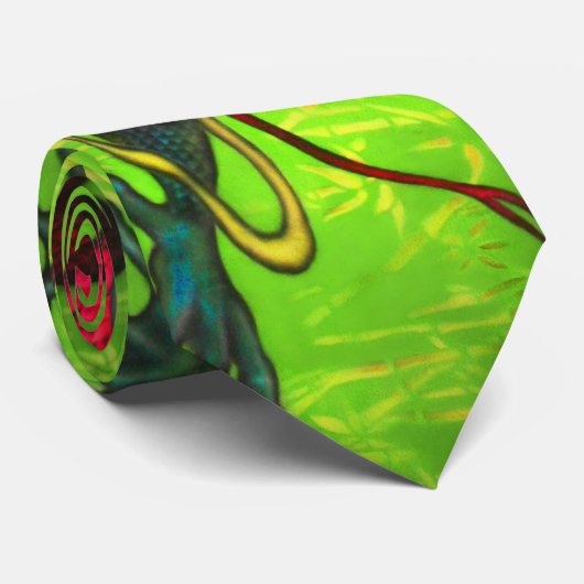 Cravate Dragon Iridescente (Roulé)