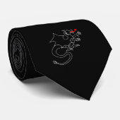 Cravate Dragon noir (Roulé)
