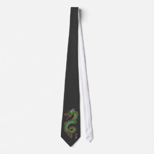 Cravate dragon peint