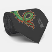 Cravate dragon peint (Roulé)