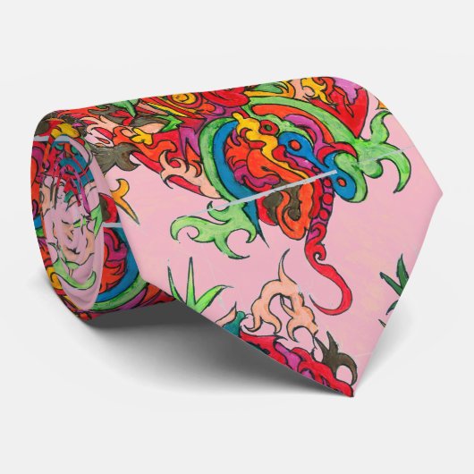 Cravate Dragon psychédélique (Roulé)