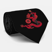 Cravate Dragon rouge (Roulé)