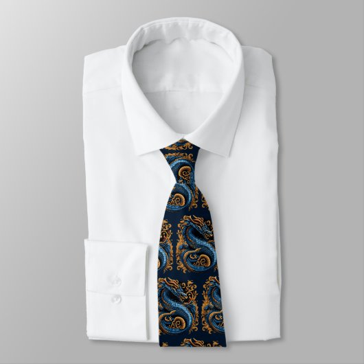 Cravate Dragon Royal Bleu médiéval (Attaché)