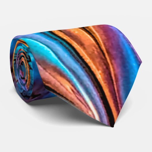 Cravate Dragon Scales coloré abstrait (Roulé)