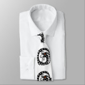 Cravate DRAGON SERPENT RUBIS, noir et blanc rouge (Attaché)