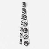 Cravate DRAGON SERPENT RUBIS, noir et blanc rouge (Dos)