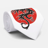 Cravate Dragon Sun - noir rouge blanc + vos idées (Roulé)