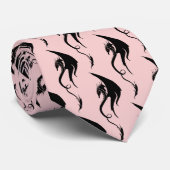 Cravate Dragon Tribal Noir Rose (Roulé)
