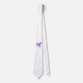 Cravate Dragon violet volant contre blanc (Devant)