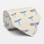 Cravate Dragonflies peintes à la main Motif acrylique (Roulé)