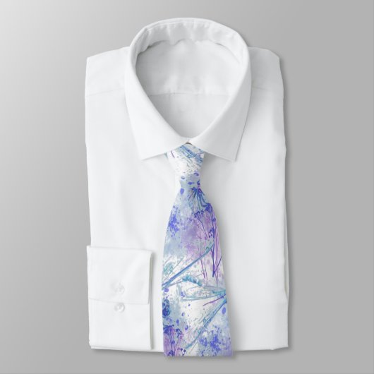 Cravate Dragonfly originale aquarelle dans Blue Mauve Natu (Attaché)