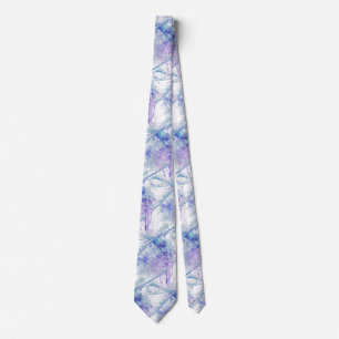 Cravate Dragonfly originale aquarelle dans Blue Mauve Natu