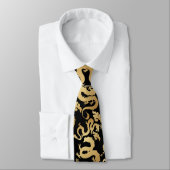 Cravate Dragons d'or Motif Black BG (Attaché)
