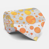 Cravate Dragons Oeil Orange Polka Motif (Roulé)