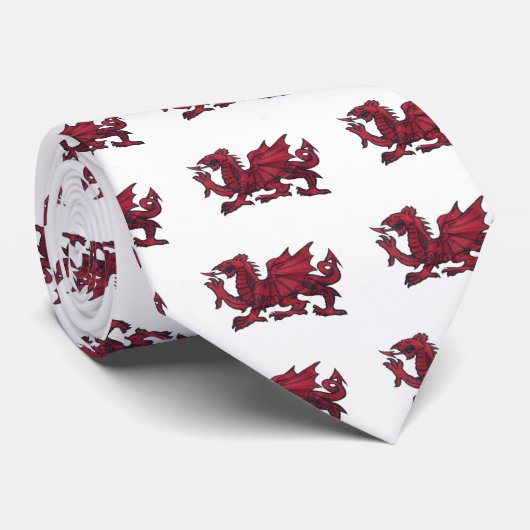 CRAVATE DRAGONS ROUGES (Roulé)