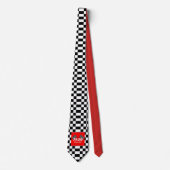 Cravate Drapeau à damier noir et blanc rétro 1958 (Devant)